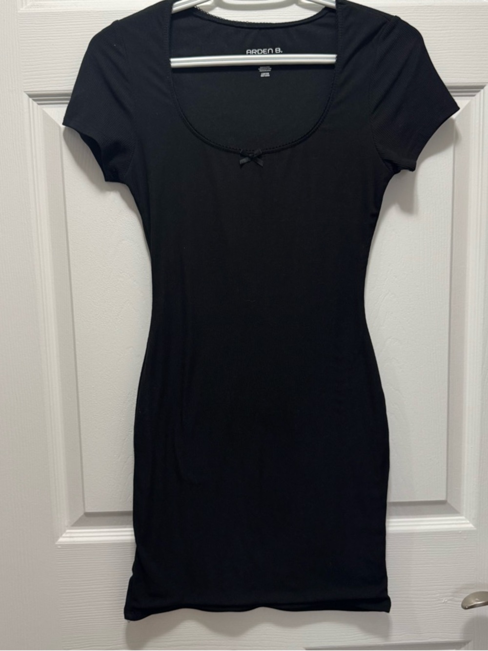 Y2K Arden B. Babydoll Ribbed Mini Dress Black Size Medium